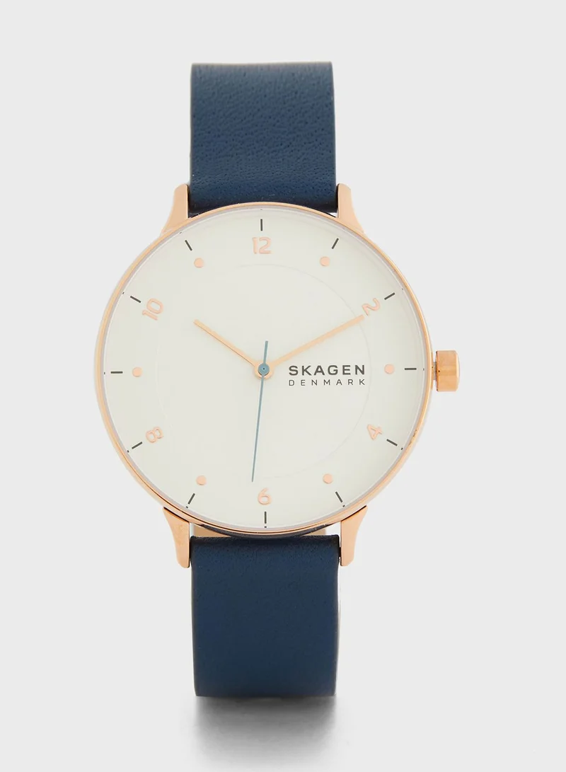 Skagen Riis Pu Strap Analog Watch