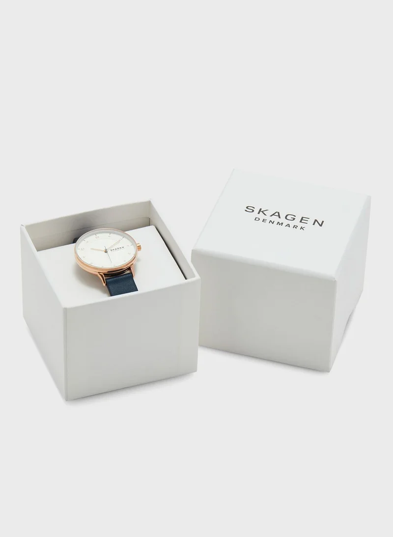 Skagen Riis Pu Strap Analog Watch