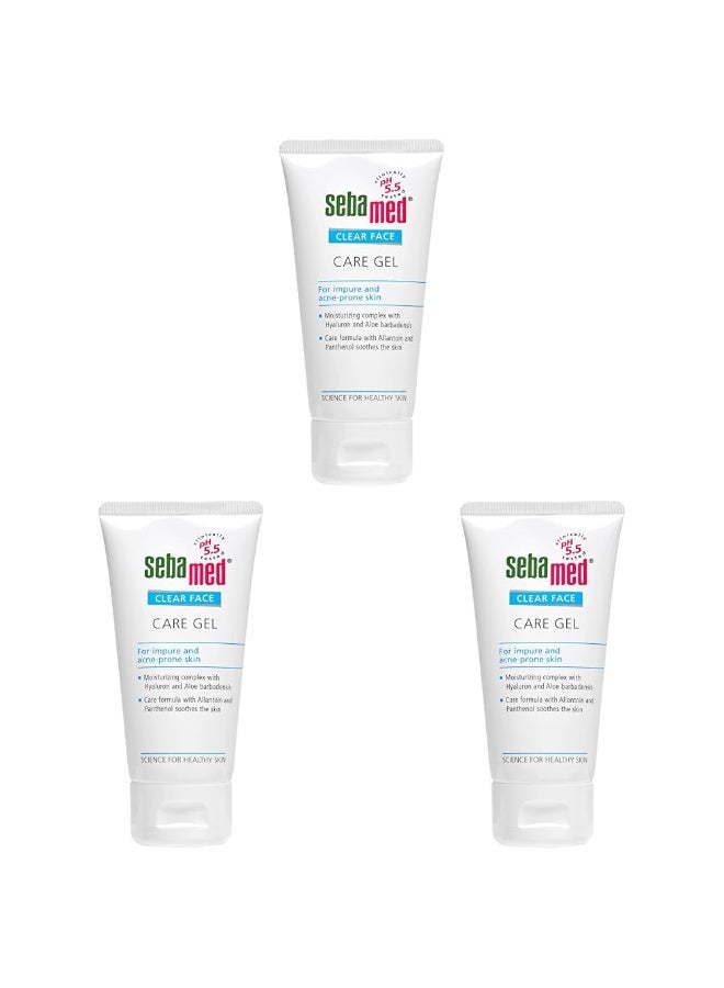 Sebamed Clear Face Care Gel | pH 5.5 |Non-sticky Moisturizer with Hyaluronic acid, Aloe Vera | Dermatologically & clinically tested | 50ml, Pack of 3 - Image 1
