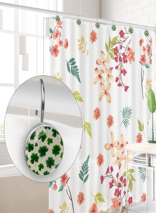 St. Patrick's Day Shamrock Round Shower Curtain Hooks Set of 12 Stainless Steel Decorative Hanger Rings for Bathroom Kitchen Bedroom Curtain Rods - Image 4