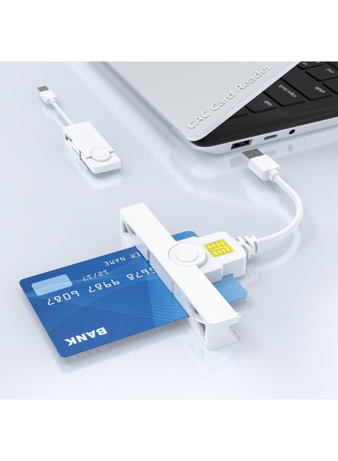 Rocketek Usb2.0 Smart Card Reader With Cable Cac Bank Card Atm Tax Return Card Reader - Image 1