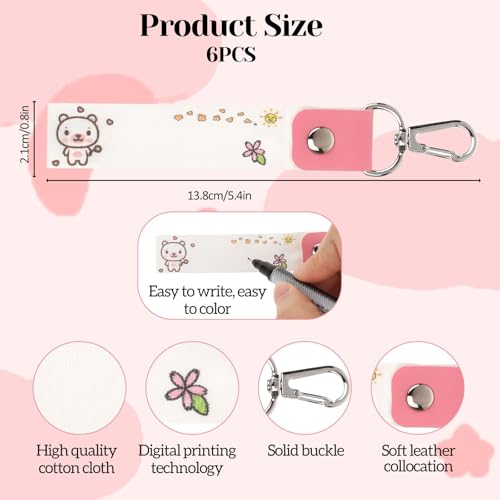 Trinkrittey 6 Pcs Personalized Name Tag Hooks for Kids Child ID Tags Backpack Name Tag Daycare Name Label Hooks for Backpacks Water Bottle (Cute Style) - Image 2