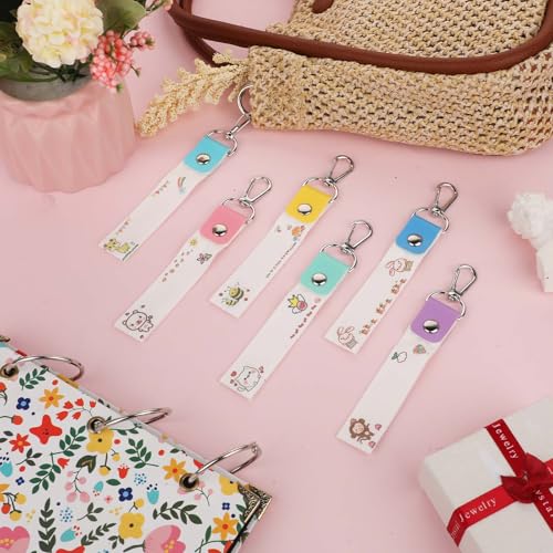 Trinkrittey 6 Pcs Personalized Name Tag Hooks for Kids Child ID Tags Backpack Name Tag Daycare Name Label Hooks for Backpacks Water Bottle (Cute Style) - Image 4