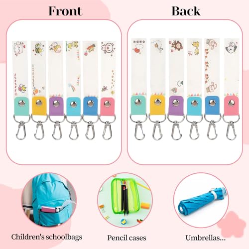 Trinkrittey 6 Pcs Personalized Name Tag Hooks for Kids Child ID Tags Backpack Name Tag Daycare Name Label Hooks for Backpacks Water Bottle (Cute Style) - Image 3