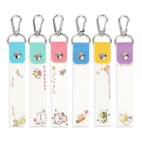 Trinkrittey 6 Pcs Personalized Name Tag Hooks for Kids Child ID Tags Backpack Name Tag Daycare Name Label Hooks for Backpacks Water Bottle (Cute Style) - Image 1