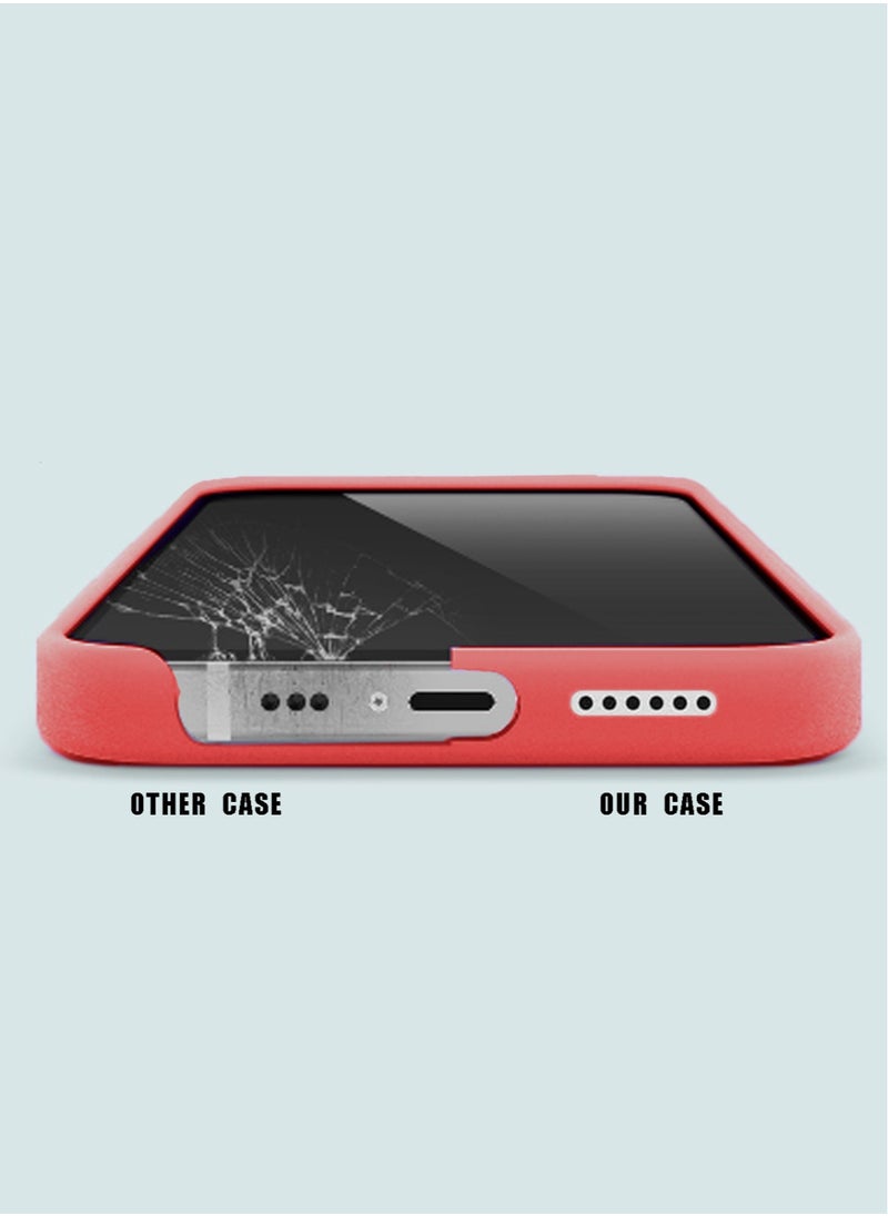 Techie - غطاء خلفي من Techie Soft Smooth Silicone MagSafe ببطانة من الألياف الدقيقة من الجانب الداخلي لهاتف Apple iPhone 15 Plus - أحمر - Image 1