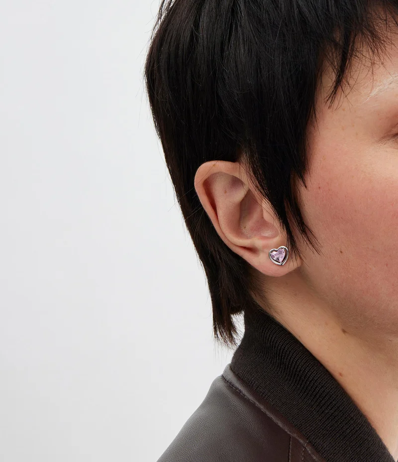 COACH Halo Heart Stud Earrings