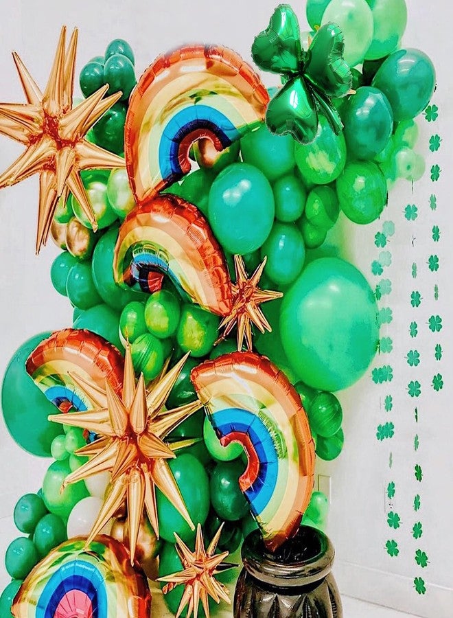 Tesochye 130pcs St. Patrick's Day Balloon Arch Garland Kit Green Balloons Lucky Shamrock Clover Rainbow Foil Balloons for Happy St. Patrick's Day Irish Festival Birthday Party Decorations - Image 3