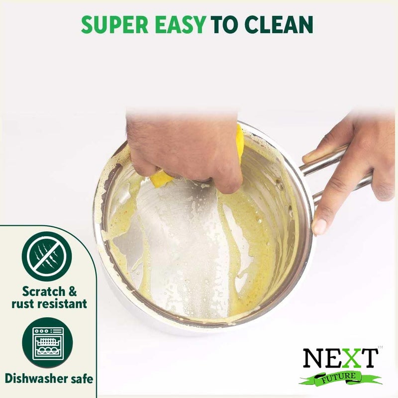 Next Future Next Future 5-Star Triply Stainless Steel Sauce Pan | 3L Milk Pan/Induction Pan with Lid | Dia: 22cm | Premium Induction Cookware Set | 2-Year Warranty | Heavy Bottom - Image 5
