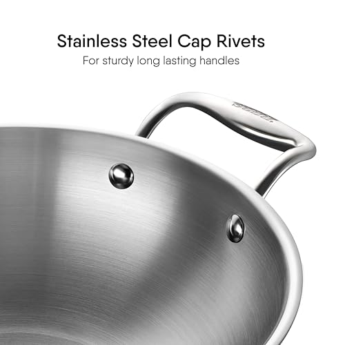 Stahl Artisan Triply 0.8 L, 16 cm Stainless Steel Kadhai with Lid,Kadai for Cooking, Stainless Steel Cookware Triply Kadai, Induction & Gas Stove Compatible - Image 4