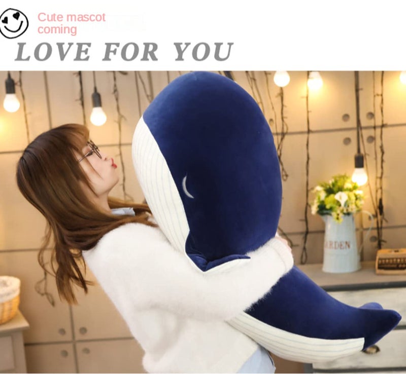 MUPI Whale Stuffed Animal 4 Size Down Cotton Soft Simulation Big Blue Whale Dolphin Doll Toy Cushion Pillow Whale Plus (33 Inch) - Image 5