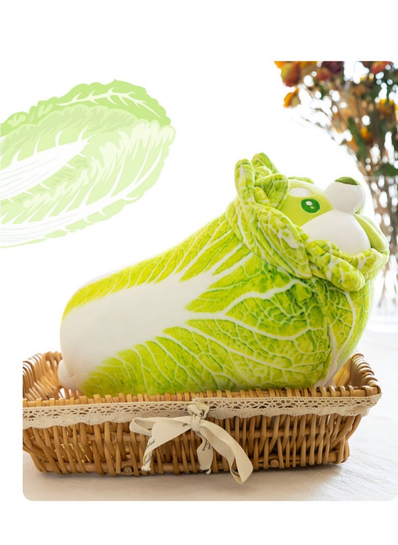 20cm Cabbage Dog Plush Toys Pillow Figure, Give To The Children Birthday Present (Green)  - Image 3