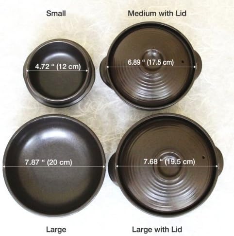 Crazy Korean Cooking Korean Stone Bowl Dolsot Sizzling Hot Pot for Bibimbap and Soup  Premium Ceramic Medium with Lid - Image 5