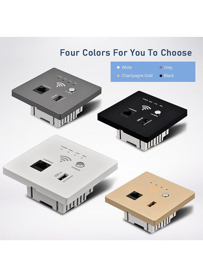In-Wall Wireless WiFi Router 300M AP Access Point WiFi Router USB-Charging Socket Wall Mount Wi-Fi AP Router with WPS Encryption