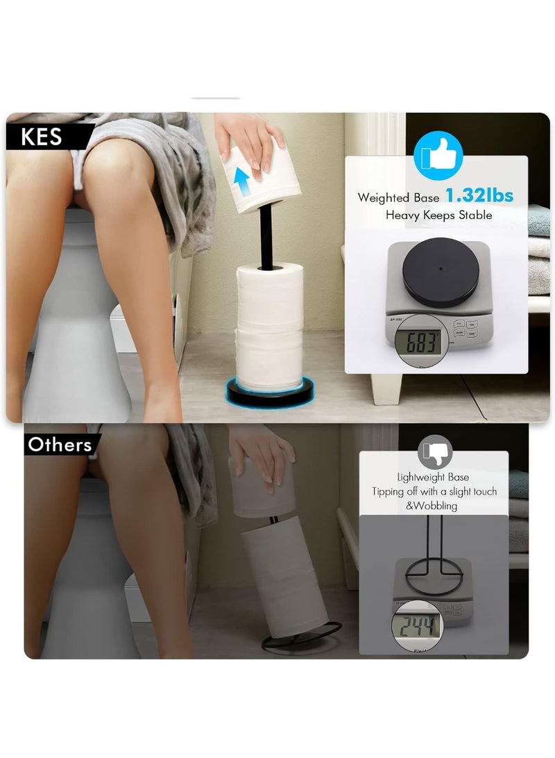 كيس حامل ورق التواليت، حامل ورق التواليت قائم بذاته من الفولاذ المقاوم للصدأ، حامل لفات ورق التواليت، تخزين ورق التواليت للحمام غير لامع - Image 2