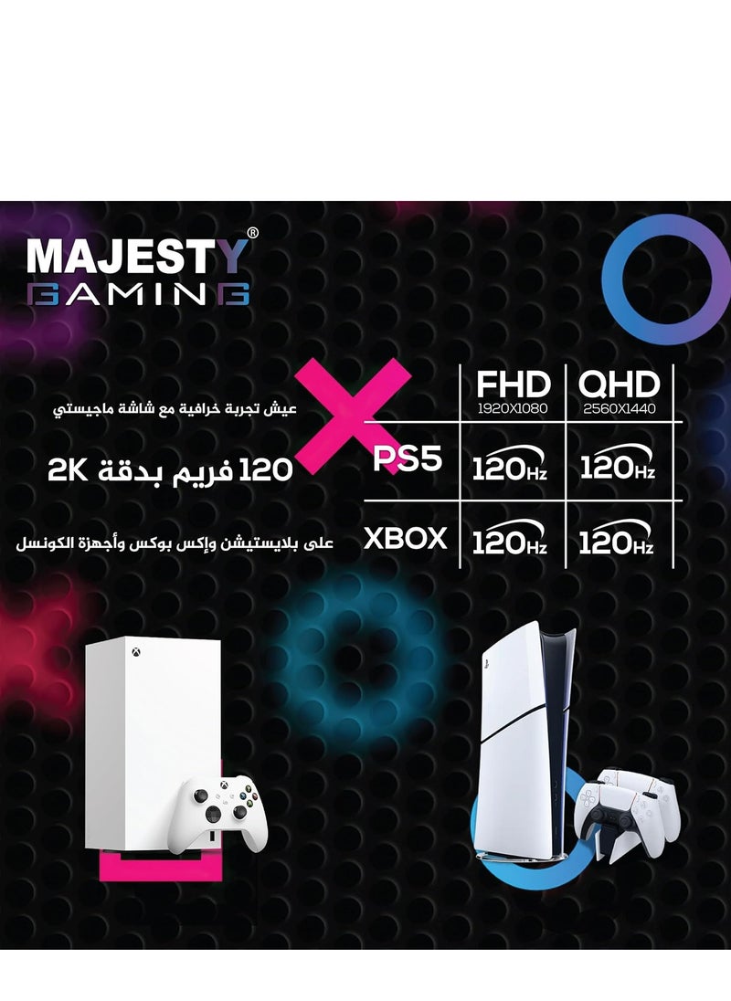 Majesty - Majesty 32 Inch 4K UHD Gaming Monitor 3840x2160, IPS, 144Hz, 1ms GTG, HDR400, 1.07B Color, sRGB 100%, Free SYNC, DisplayPort, HDMI 2.1, VESA, USB-C 65W - Image 1