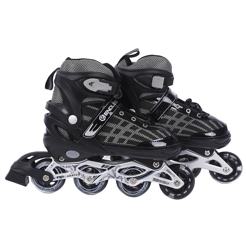 Endless EL1025 Inline Adjustable Skate Color Black Size Small29EUR US11CUS1 for Kids 3 to 6 Years Aluminium Chassis 70mm PU Wheels Front Wheels Flash ABEC 7 Bearings - Image 2