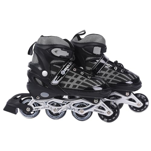 Endless EL1025 Inline Adjustable Skate Color Black Size Small29EUR US11CUS1 for Kids 3 to 6 Years Aluminium Chassis 70mm PU Wheels Front Wheels Flash ABEC 7 Bearings - Image 1
