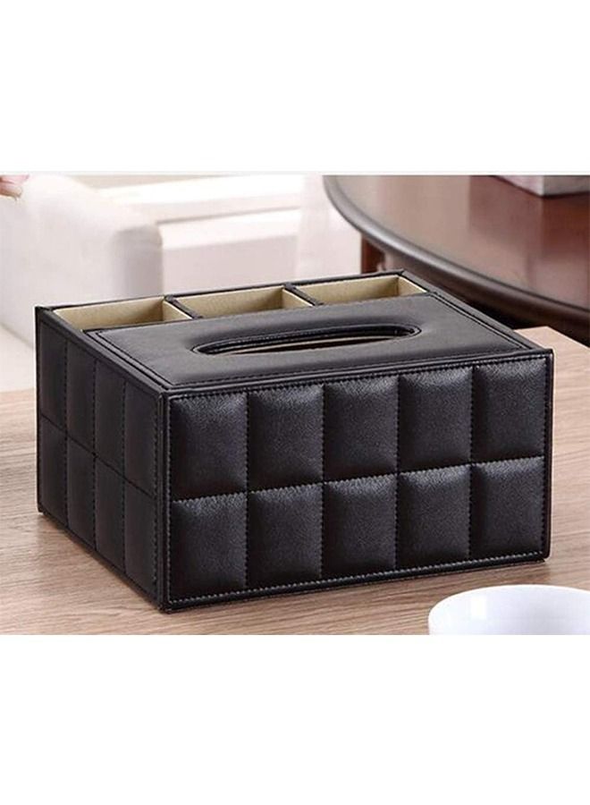 Arabest Multifunctional PU Leather Tissue Box Cover, Pencil Remote Control Holder, Square Desktop Storage Box Container, For Home Hotel Office Use  - Image 3