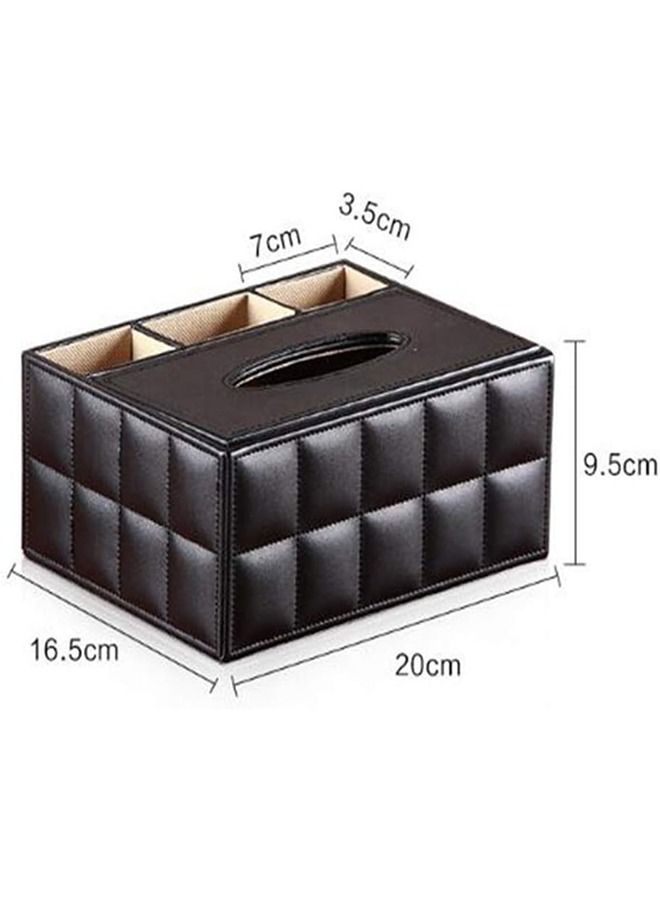 Arabest Multifunctional PU Leather Tissue Box Cover, Pencil Remote Control Holder, Square Desktop Storage Box Container, For Home Hotel Office Use  - Image 2