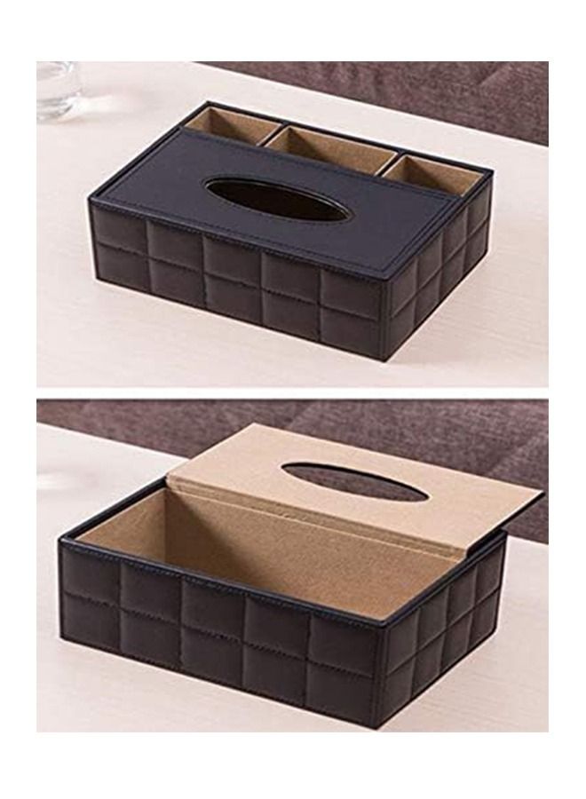 Arabest Multifunctional PU Leather Tissue Box Cover, Pencil Remote Control Holder, Square Desktop Storage Box Container, For Home Hotel Office Use  - Image 5