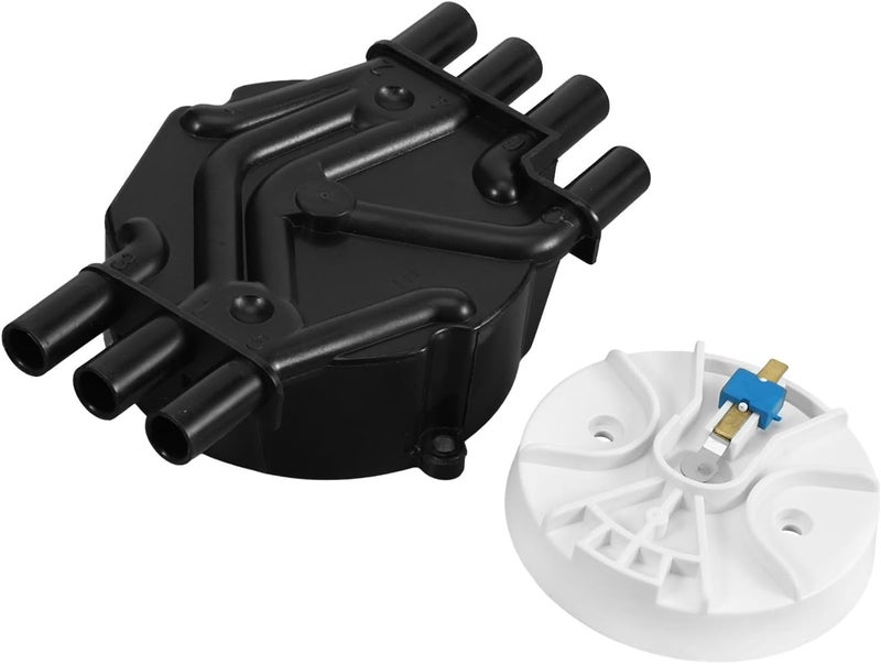 Distributor Cap and Rotor Kit Replacement for Heavy Duty Ignition Distributor Cap and Rotor Compatible with Fdqggm003 10452458 10452457 Automotive Engine Ignition System - Image 1