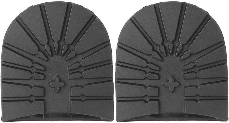 GLOGLOW Rubber Half Soles Replacement, Shoe Repair Replacement Rubber Heels Anti-Slip Front Heel Soles Boots Mute Shoe Soles for Black Heel Shoes(Black Heel)
