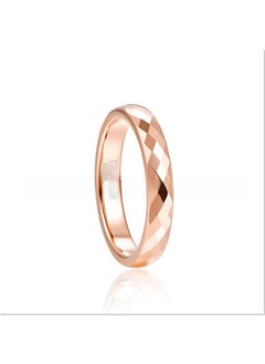Tungsten Steel 4mm Rose Gold Faceted Ring Unisex Sizes 6-13 Rose Gold