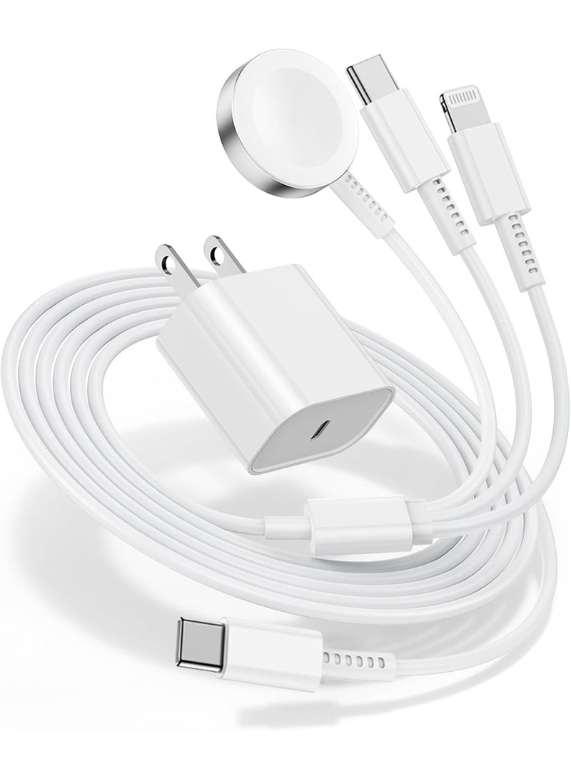 general for Apple Watch Charger Fast Charging,3 in 1 Multi Chargers Cable with 20W USB C Charger - Image 1