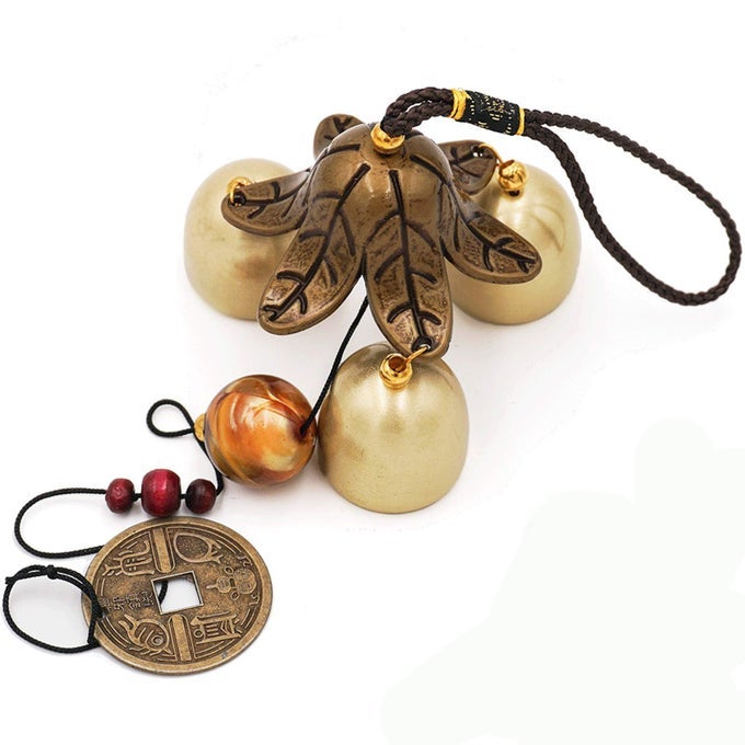 3 BELLS LUCKY WIND CHIMES FENG SHUI WIND BELL FOR GOOD LUCK HOME GARDEN HANGING DECORATION GIFT