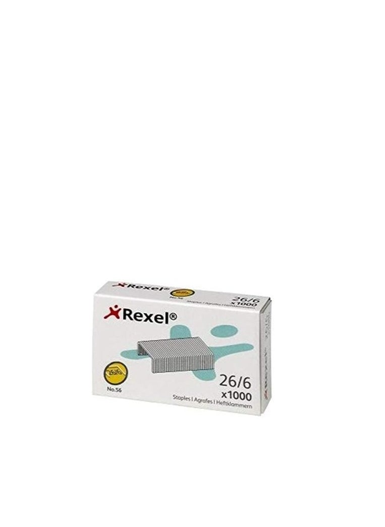 Rexel One Box Rexel 26/6 No.56( 1pkt x20x1000)Stapler Pin  - Image 2