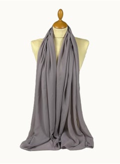 Perfectory PERFECTORY Women Lightweight Solid Chiffon Hijab Shawl Soft Premium Abaya Shawl Wrap Scarves, Long Bridal Hijab Scarf- Fossil Grey  - Image 1