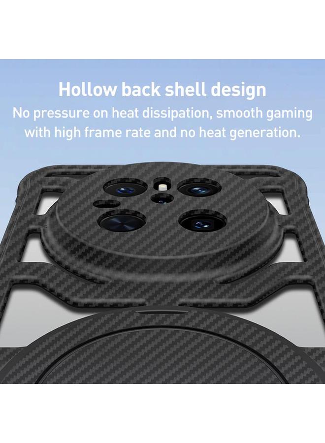 اس-توب جراب هاتف Huawei Mate 70 من ألياف الكربون المجوفة مع حامل دوار MagSafe - Image 4