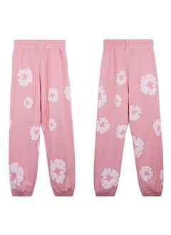 Autumn Winter Couples Hoodie Sweatpants Set 8155 pink