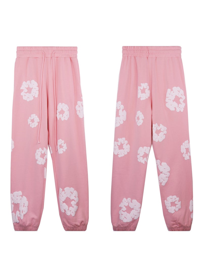 Generic - Autumn Winter Couples Hoodie Sweatpants Set 8155 pink - Image 1