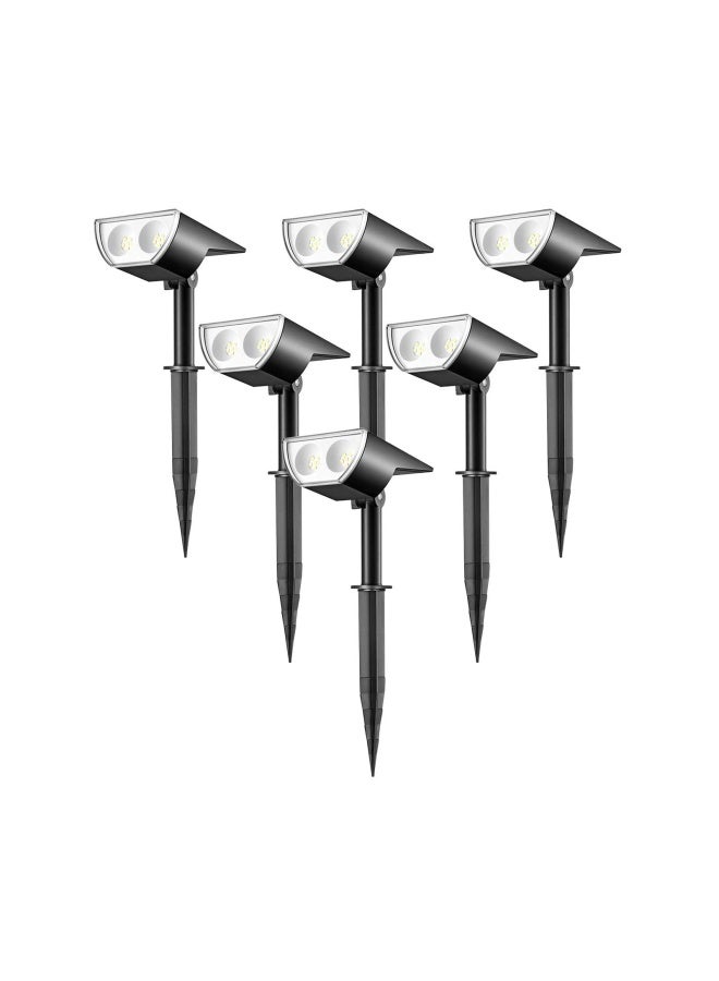 Linkind 12 Leds Landscape Solar Spotlights 350Lm 6500K Daylight White 2 In 1 Outdoor Solar Powered Garden Lights Dusk To Dawn Ip67 Waterproof For Garden Yard Patio Driveway Porch 6 Pack - Image 1