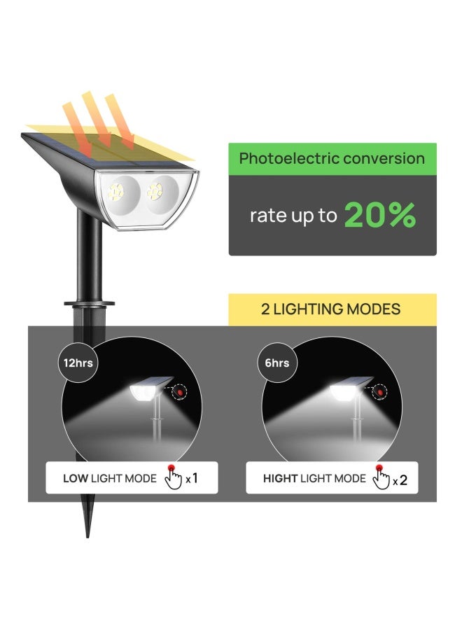 Linkind 12 Leds Landscape Solar Spotlights 350Lm 6500K Daylight White 2 In 1 Outdoor Solar Powered Garden Lights Dusk To Dawn Ip67 Waterproof For Garden Yard Patio Driveway Porch 6 Pack - Image 4