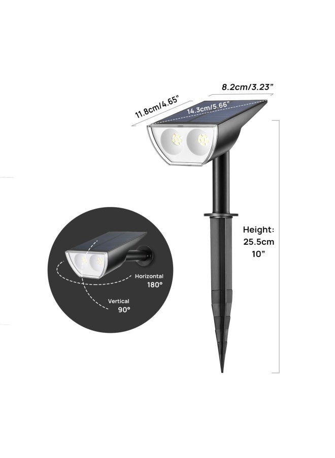 Linkind 12 Leds Landscape Solar Spotlights 350Lm 6500K Daylight White 2 In 1 Outdoor Solar Powered Garden Lights Dusk To Dawn Ip67 Waterproof For Garden Yard Patio Driveway Porch 6 Pack - Image 2