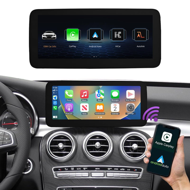 NINETOM 2026 Upgraded 1025 Touchscreen Wireless CarPlay Android Auto Multimedia Car Radio Receiver Compatible with Mercedes Benz C GLC V Class W205 with NTG505152 System 20152018 - Image 2