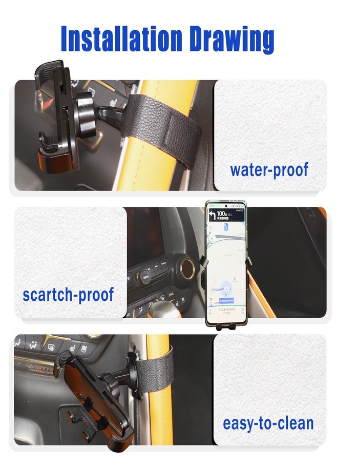LLKUANG Center Console Car Mobile Phone Mount Compatible with Chevrolet Corvette C7 2014-2019,Center Handle Multifunctional Phone Holder,Navigation Bracket (Style A) - Image 4