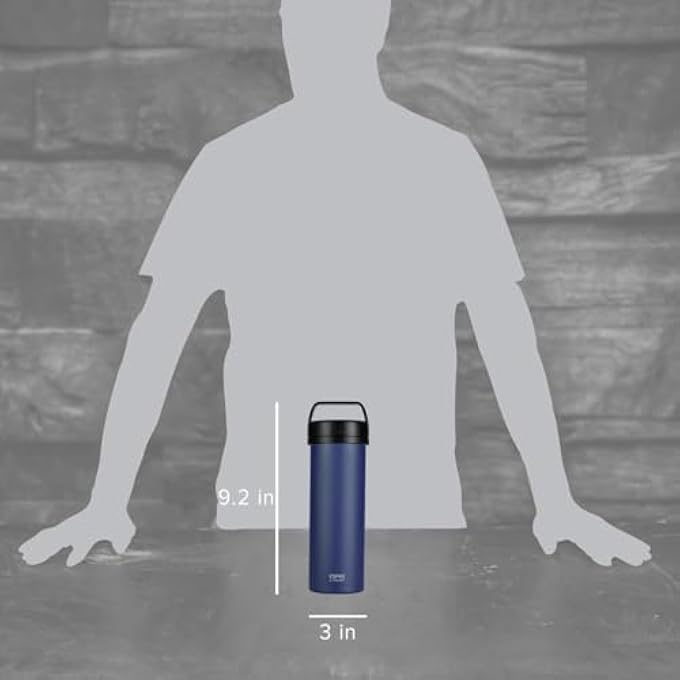 إسبرو ماكينة تحضير قهوة فرنسية خفيفة الوزن P0 للسفر معزولة بالفراغ من الفولاذ المقاوم للصدأ سعة 16 أونصة بلون أزرق إيجي - Image 3