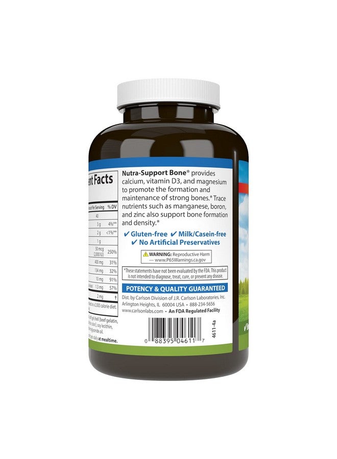 كارلسون - نيوترا-سوبرت بون، كالسيوم، ماغنيسيوم وفيتامين د3، صحة العظام، امتصاص الكالسيوم والعافية المثالية، 100 كبسولة هلامية - Image 3