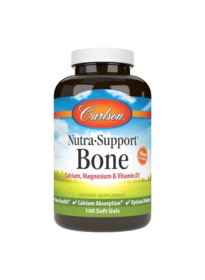 كارلسون - نيوترا-سوبرت بون، كالسيوم، ماغنيسيوم وفيتامين د3، صحة العظام، امتصاص الكالسيوم والعافية المثالية، 100 كبسولة هلامية - Image 1