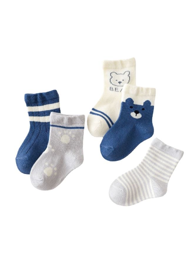 5 Pairs of Baby Soft Cotton Socks For 1-3 Years Old  - Image 1