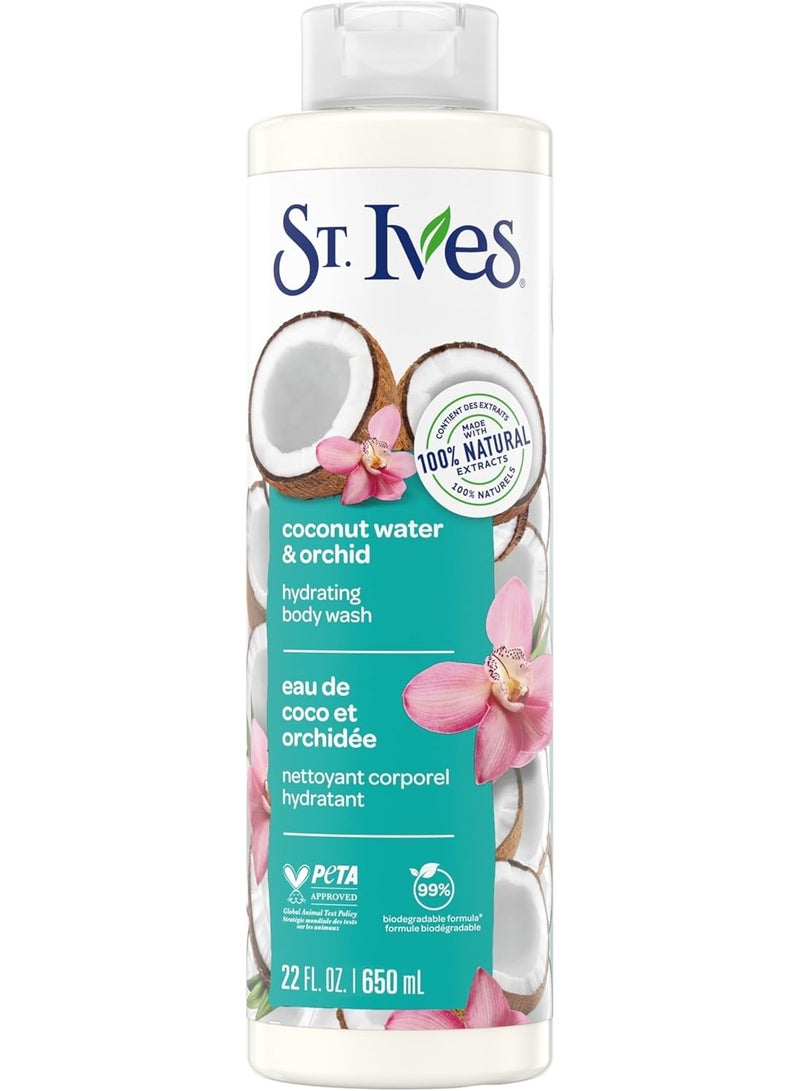 ST. Ives Coconut Water & Orchid Hydrating Body Wash 100% Natural 22 oz.