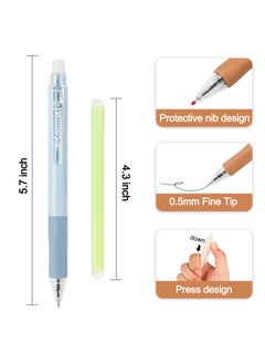 Y&D Erasable Pens, 6 Pcs Rollerball Pen, with 3PCS Rubber Sticks, 0.5mm Retractable Ink Eraser Gel Pens for Kids Adults School Supplies Office Stationery  - Image 2
