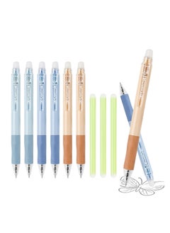 Y&D Erasable Pens, 6 Pcs Rollerball Pen, with 3PCS Rubber Sticks, 0.5mm Retractable Ink Eraser Gel Pens for Kids Adults School Supplies Office Stationery  - Image 1