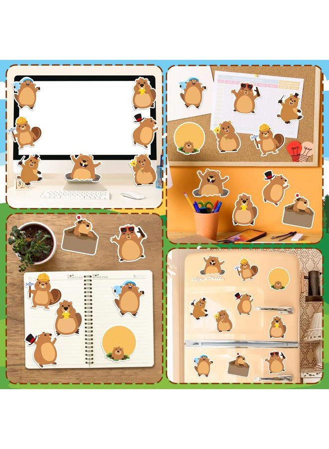 CJiangpo 30Pcs Groundhog Sticky Notes Pads, 600 Sheets Cute Cartoon Self Stick Notepad Memo Pads Funny Page Markers Classroom Rewards for Groundhog Day Party Favors Fillers Groundhog Lover Gifts - Image 5