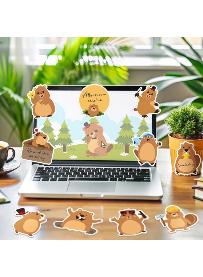 CJiangpo 30Pcs Groundhog Sticky Notes Pads, 600 Sheets Cute Cartoon Self Stick Notepad Memo Pads Funny Page Markers Classroom Rewards for Groundhog Day Party Favors Fillers Groundhog Lover Gifts - Image 4