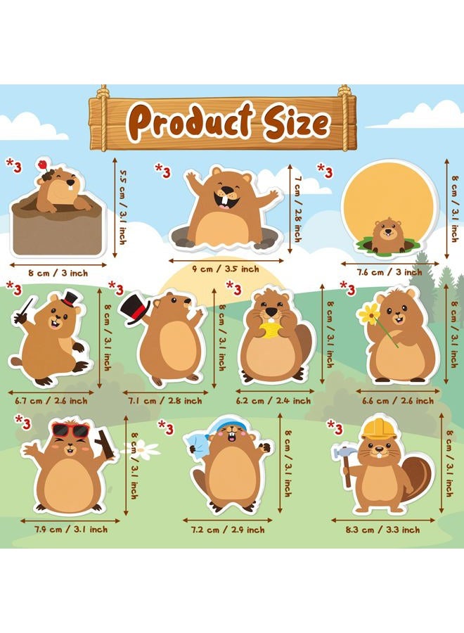 CJiangpo 30Pcs Groundhog Sticky Notes Pads, 600 Sheets Cute Cartoon Self Stick Notepad Memo Pads Funny Page Markers Classroom Rewards for Groundhog Day Party Favors Fillers Groundhog Lover Gifts - Image 2